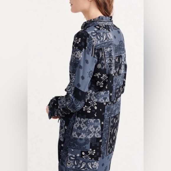 Abercrombie & Fitch Blue Patterned Long Sleeve Dress - Picture 3 of 15